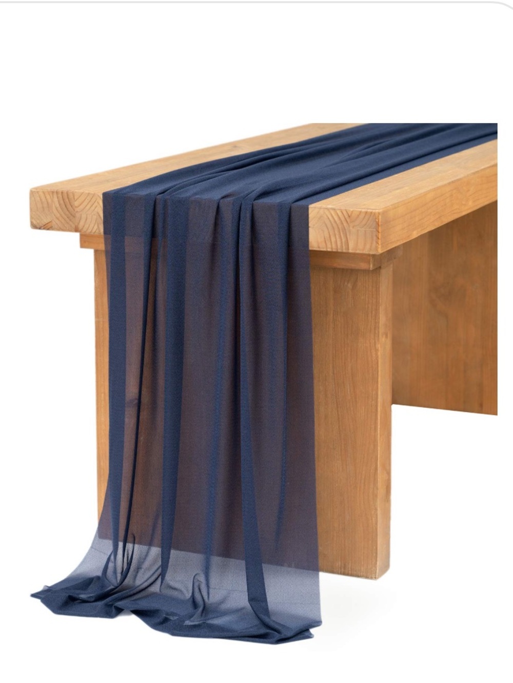 Sheer Chiffon-Like Table Runner 14Ft. - Navy Blue